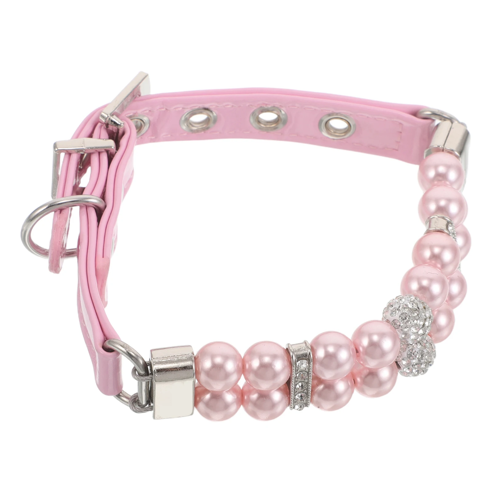 

Elegant Pearl Dog Collar Necklace Handmade Small Dog Cat Jewelry Adjustable Lightweight Steel Rope Pet Collar For Puppy Kitten