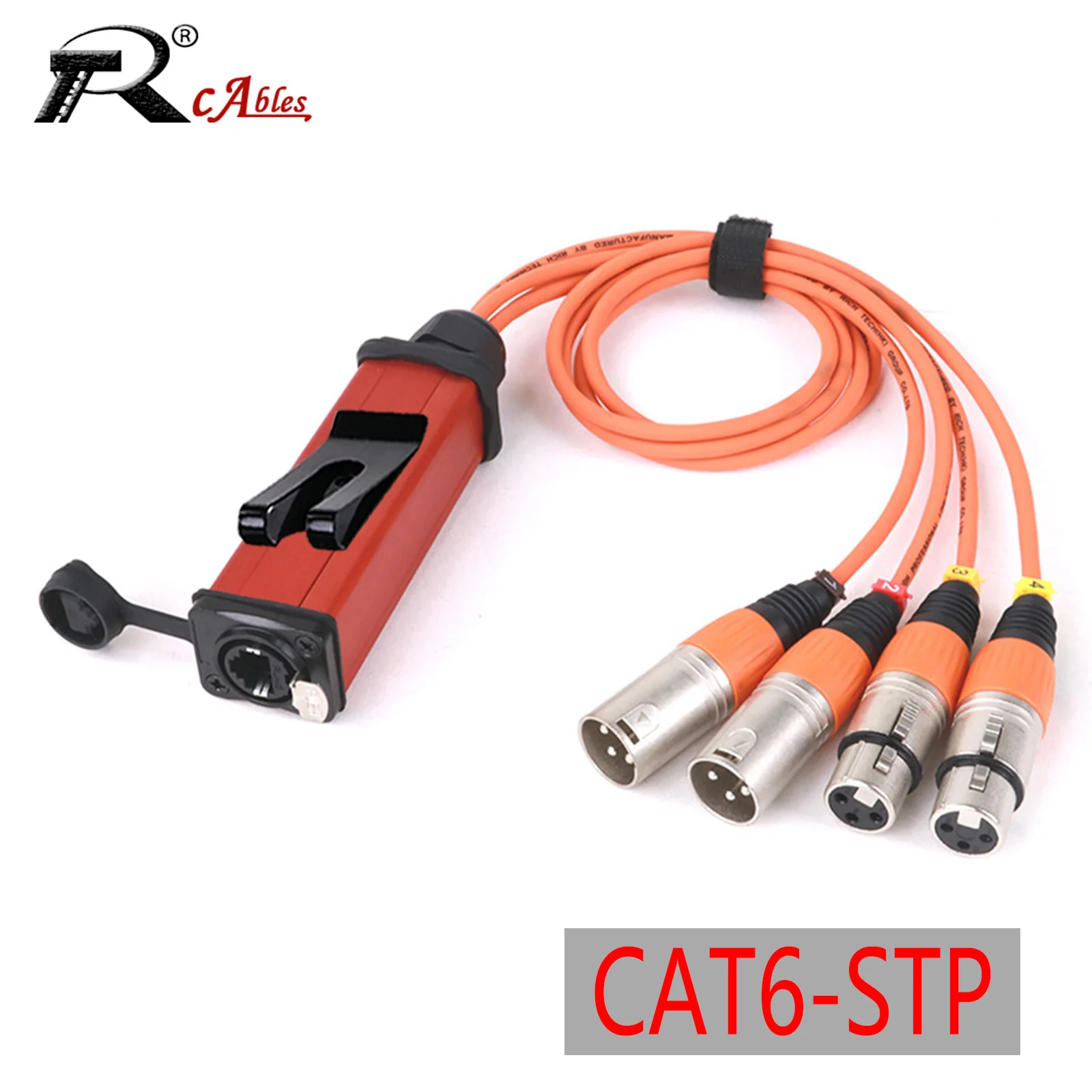 

1PC 4 Channel Snake 3Pin XLR 2 Female & 2 Male Plug to Ethercon RJ45 Cat6 STP Ethernet Extender for Live Stage, Sound, Lighting