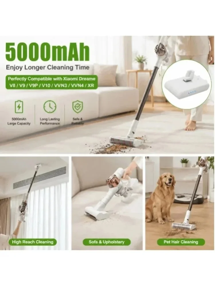 Wiederaufladbarer Li-Ionen-Akku 25,2V 5000mAh für Xiaomi Mijia V8 V9 V9P V10 VVN3 VVN4 Dreame Staubsauger 18650 Ersatz-Akku-Pack Kabelloser Staubsauger Ersatz-Akku
