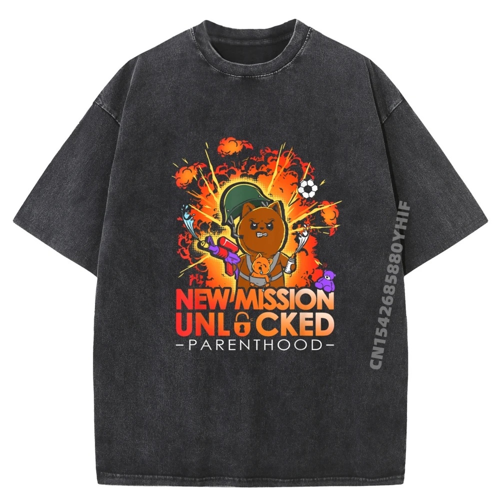 

Роскошная дизайнерская женская футболка с коротким рукавом для видеогеймера Dad New Mission, мужские повседневные футболки, забавная классическая стираная футболка