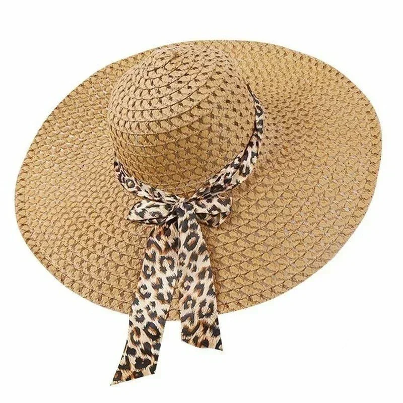 Woman Panama Summer Hat Women Straw Hat Big Brim Beach Hat Foldable Vacation Summer Hat Sunscreen Sunshade Hat