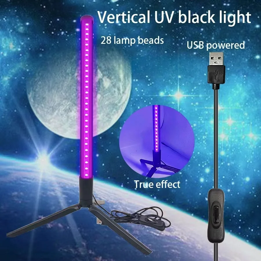 Lampu hitam UV sudut vertikal Desktop lampu suasana pesta Drama lampu panggung KTV