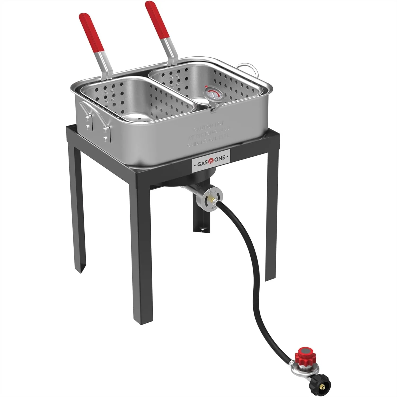 

Double Propane Deep Fryer with 2 Baskets, Heavy Duty 18Qt Aluminum Pot Outdoor Cooking Thermometer