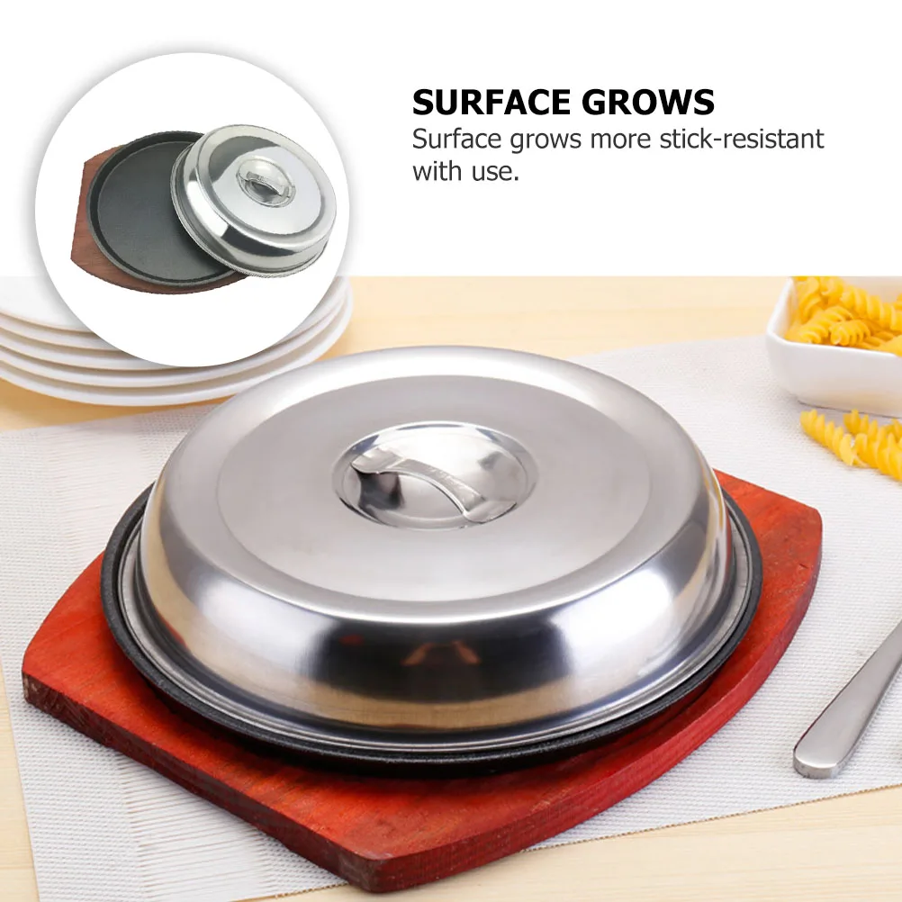 

1 Set Iron Plate Bbq Tray Western Steak Plate Nonstick Stovetop Grill Pan Teppanyaki Cooking Catering Supplies Kitchen Cookware