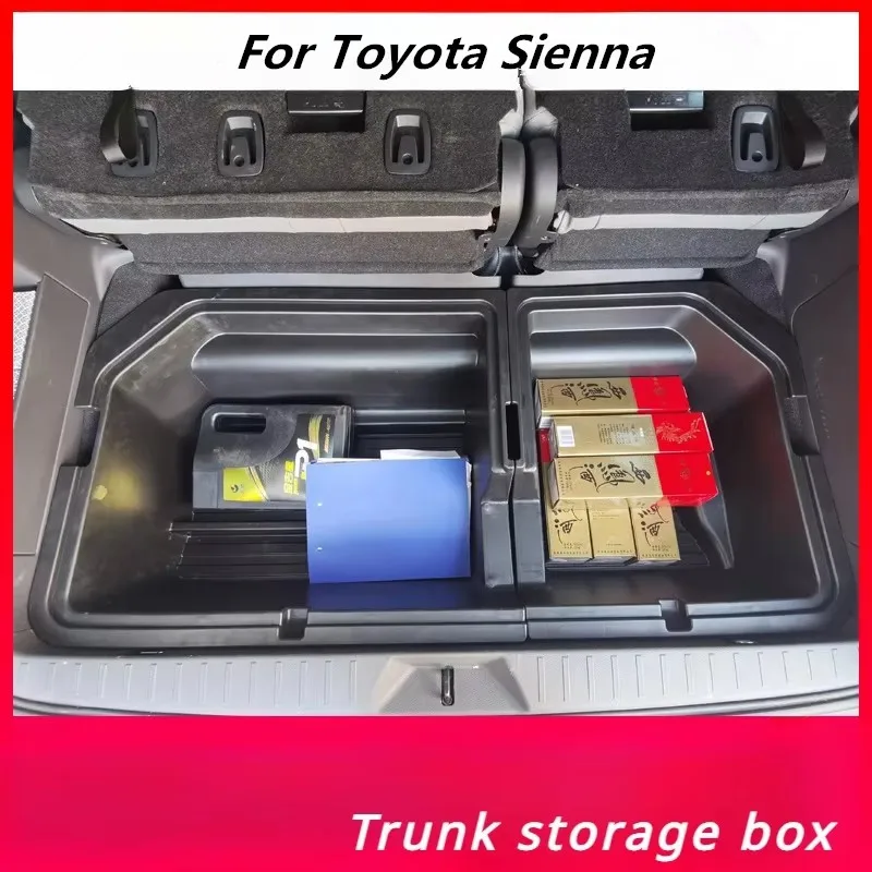 For Toyota Sienna Sena 2011-2024 ABS Trunk Storage Box Large Capacity for Granvia Car Accessories Interior Tailbox Storage Box