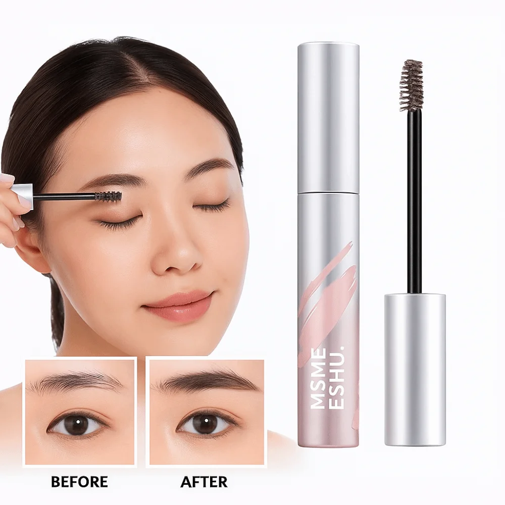 Natural Eyebrow Dye Cream Long-lasting with Folding Brush Brow Dye Pencil Brown/Coffee Waterproof Eyebrow Mascara Daily Use
