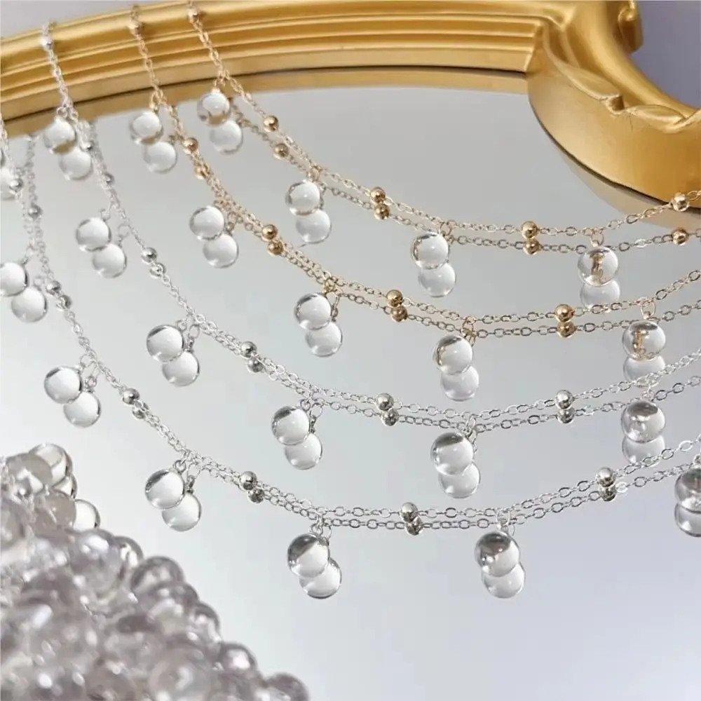 Transparent Glass Beads Dangle Charm 1 Meter Length 8mm Beads Bulk Craft Supplies Craft DIY Jewelry Making Chain Jewelry Making