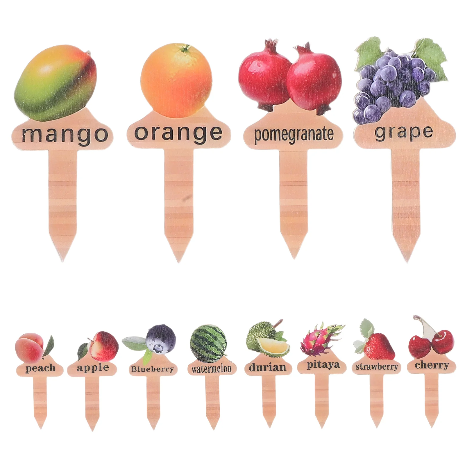 

12Pcs Wooden Garden Markers Waterproof Fruit Labels Stakes for Outdoor Nursery Potted Plant Decoration Signs Wooden Plant Labels