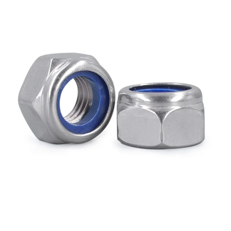 304 stainless steel inch anti-loose nut nylon anti-slip self-locking anti-return screw cap 3/16 1/4 5/16 3/8 1/2 7/16 5/8 3/4