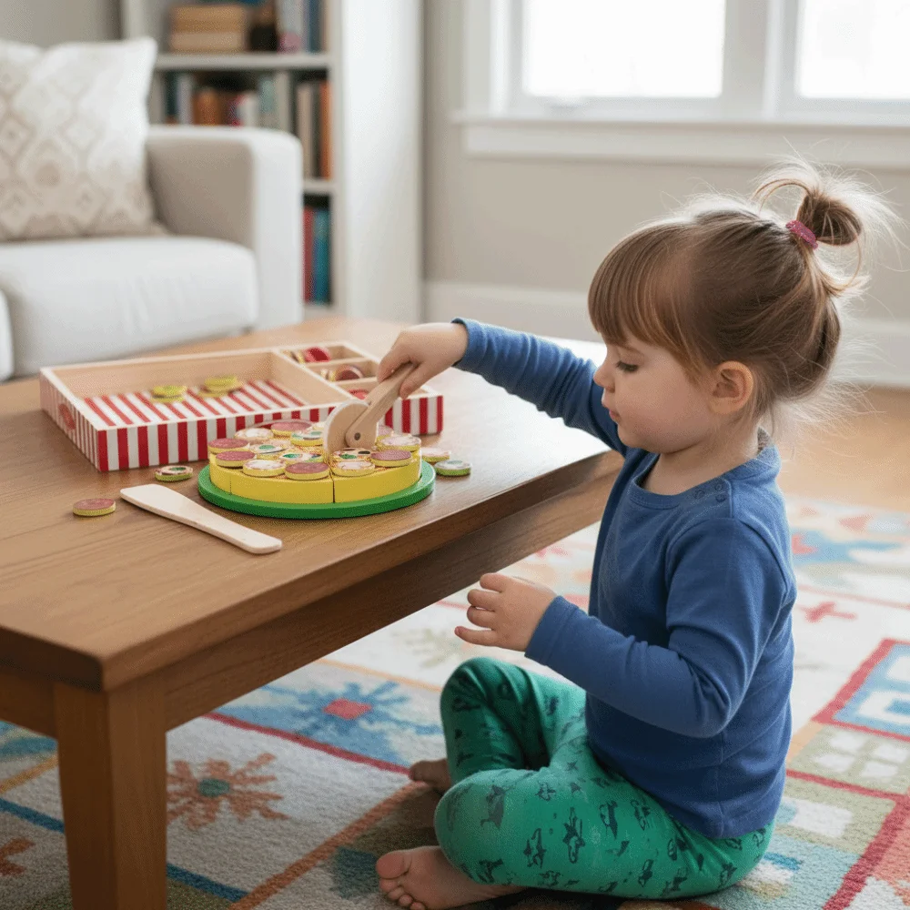 Jouet de Pizza simulé d'apprentissage alimentaire, jeu de rôle, maison de jeu, jeu de simulation, ensemble de jouets de cuisine, fruits et légumes en bois