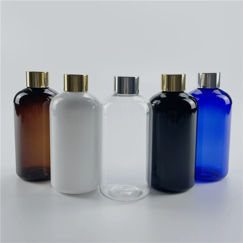 

250ML X 24 White Clear Black Empty Anodized Aluminum Screw Cap Bottle Toner Refillable Containers PET Makeup Hydrosol Containers