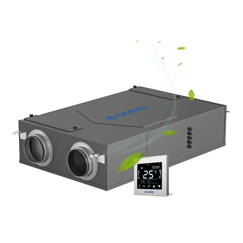 E-VIPO High Efficiency Heat Energy Recovery Ventilation Residential HVAC System Bypass Auto ERV HRV Air Recuperator