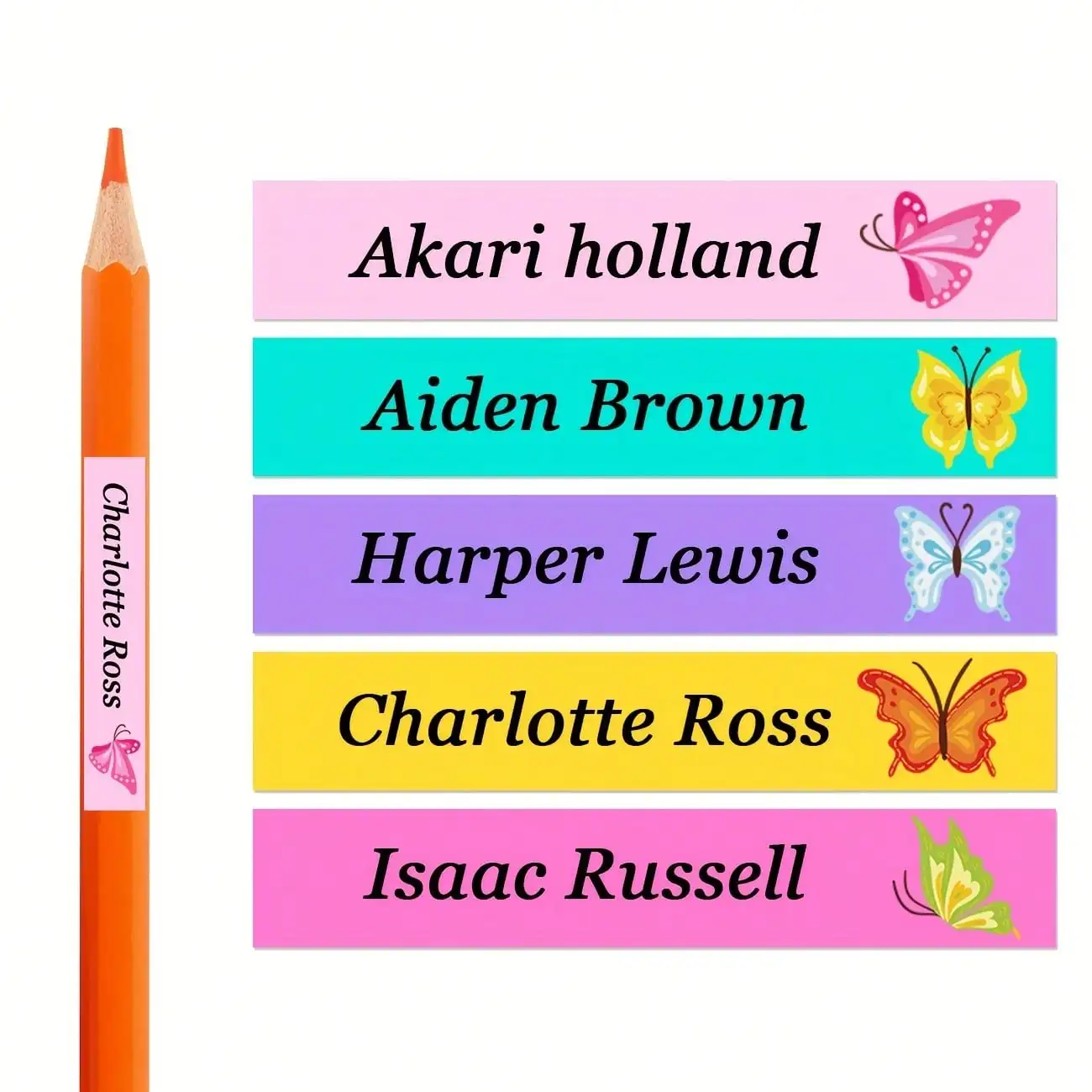Custom Personalized Waterproof Labels for School Supplies Lunch Boxes Books Pencils Water Bottles Tooth - Name Stickers