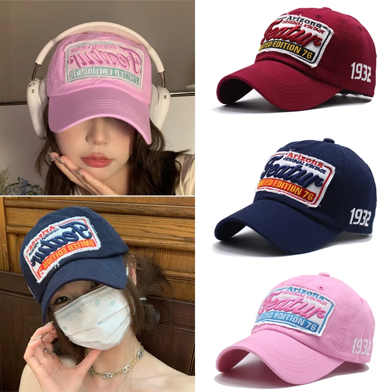 Cotton Baseball Cap for Men Women Fashion Embroidery Hat Cotton Soft Top Caps Casual Retro Adjustable Snapback