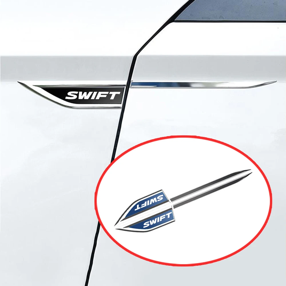 Car Body Fender Side Metal Chrome Zinc Alloy Knife Side Sticker Car Decoration Sticker For Suzuki Swift Car Accessories