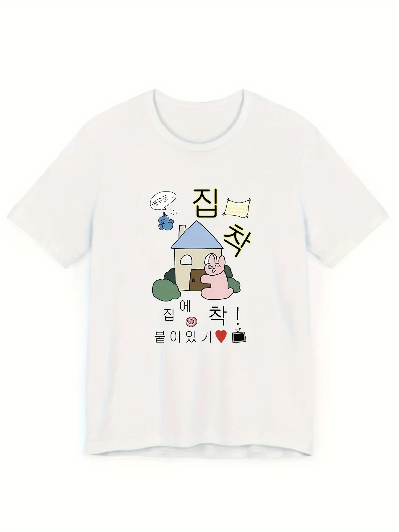 Women Cute Printed Summer T Shirt Korean Ins Style Ootd Y2k Retro Street Style Slim Soft Casual Top for Dating Daily Wear