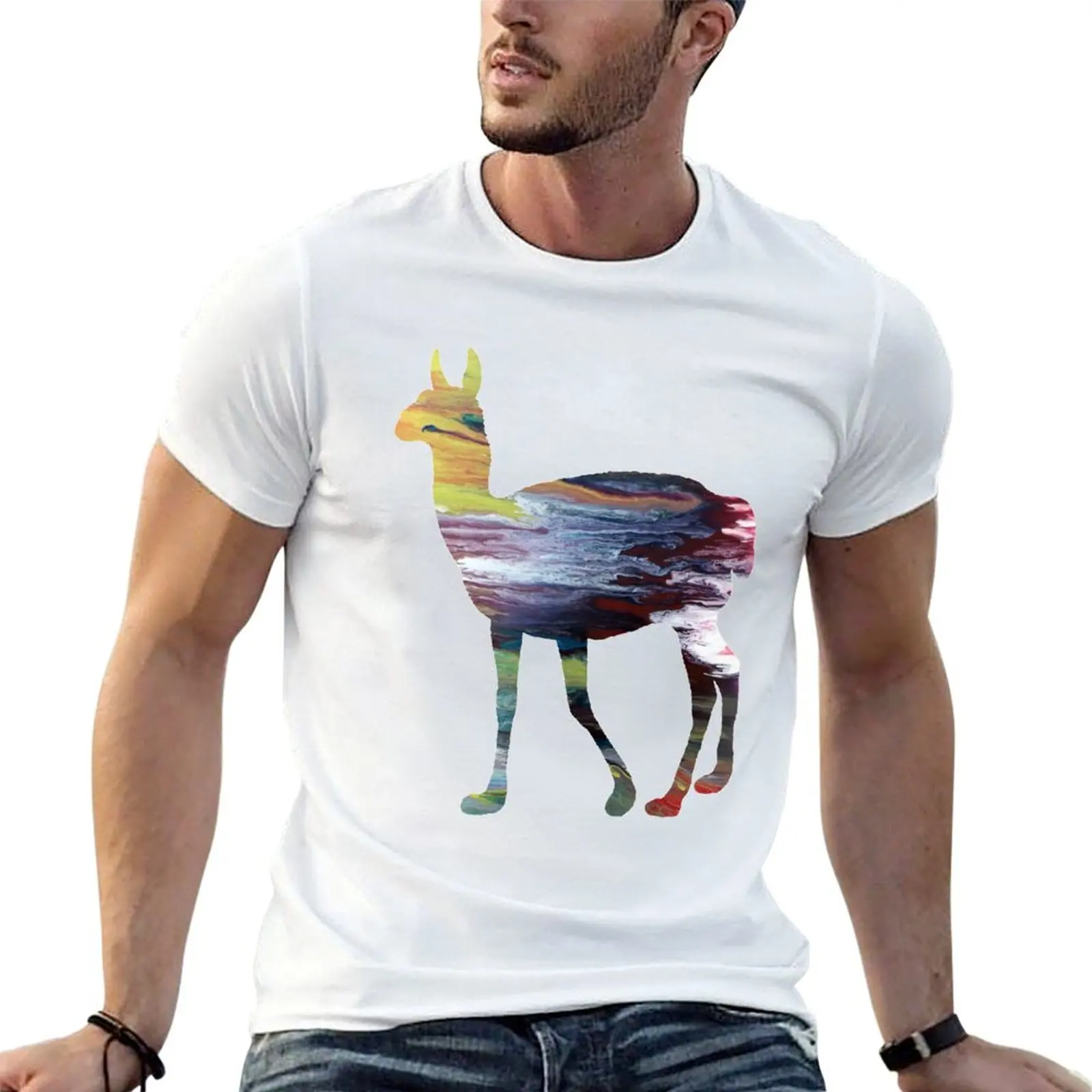 Camiseta Guanaco de algodón para hombre, paquete de camisetas de algodón, camiseta de diseñador