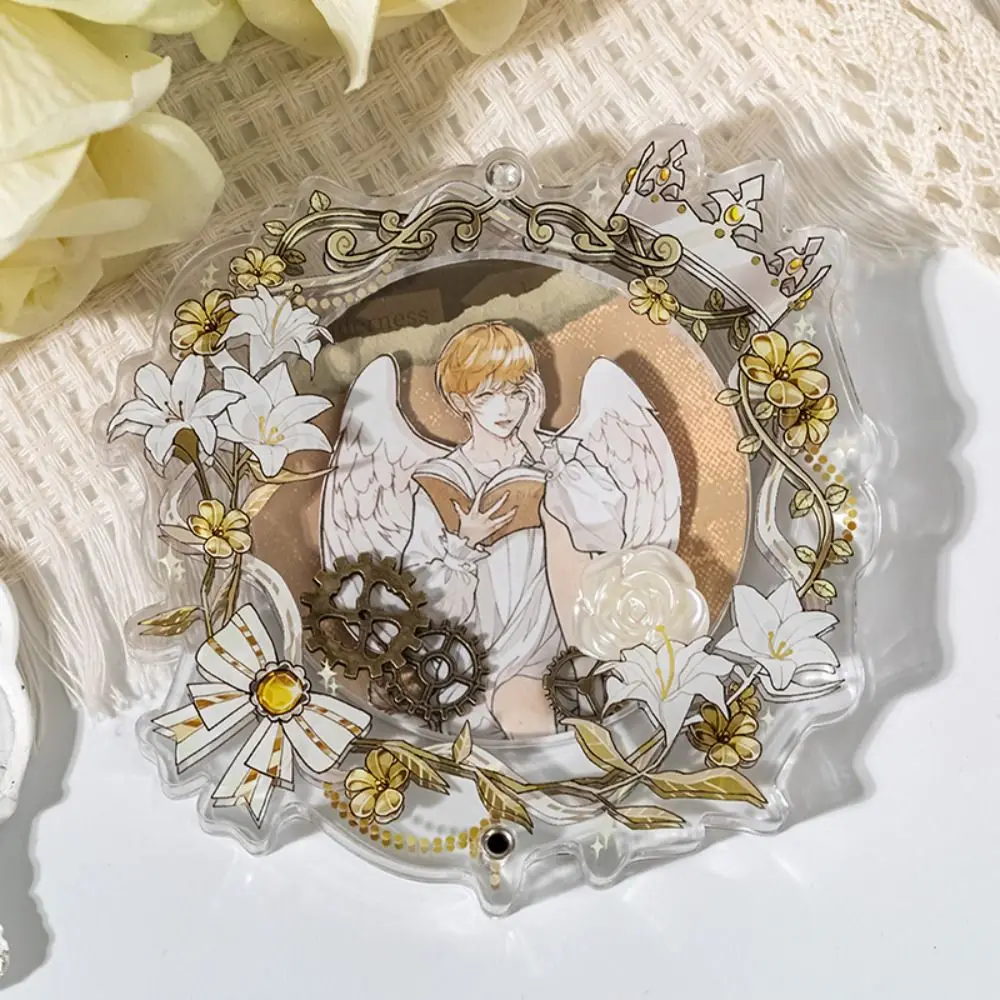 

Прозрачный акриловый держатель для значков с цепочкой, подставка для значков, креативный декор для рюкзака в виде цветка