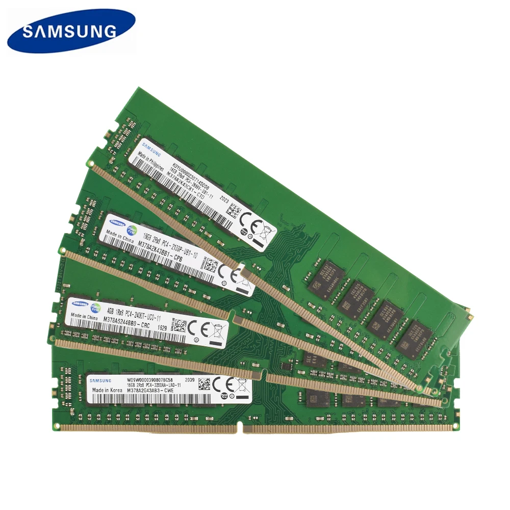 سامسونج ميموريا رام DDR4 16GB 8GB 3200MHz 4GB 2133MHz 2400MHz 2666MHz DIMM PC4-21300 PC4-25600 عالية الأداء سطح المكتب RAM