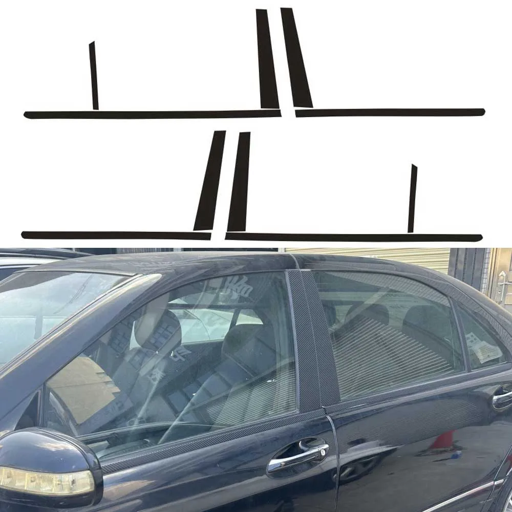 

Chrome Delete Window Trim Sticker For Mercedes Benz S-Class W232 2000-2006 Glossy/Forged Carbon Fiber Black Exterior Decal
