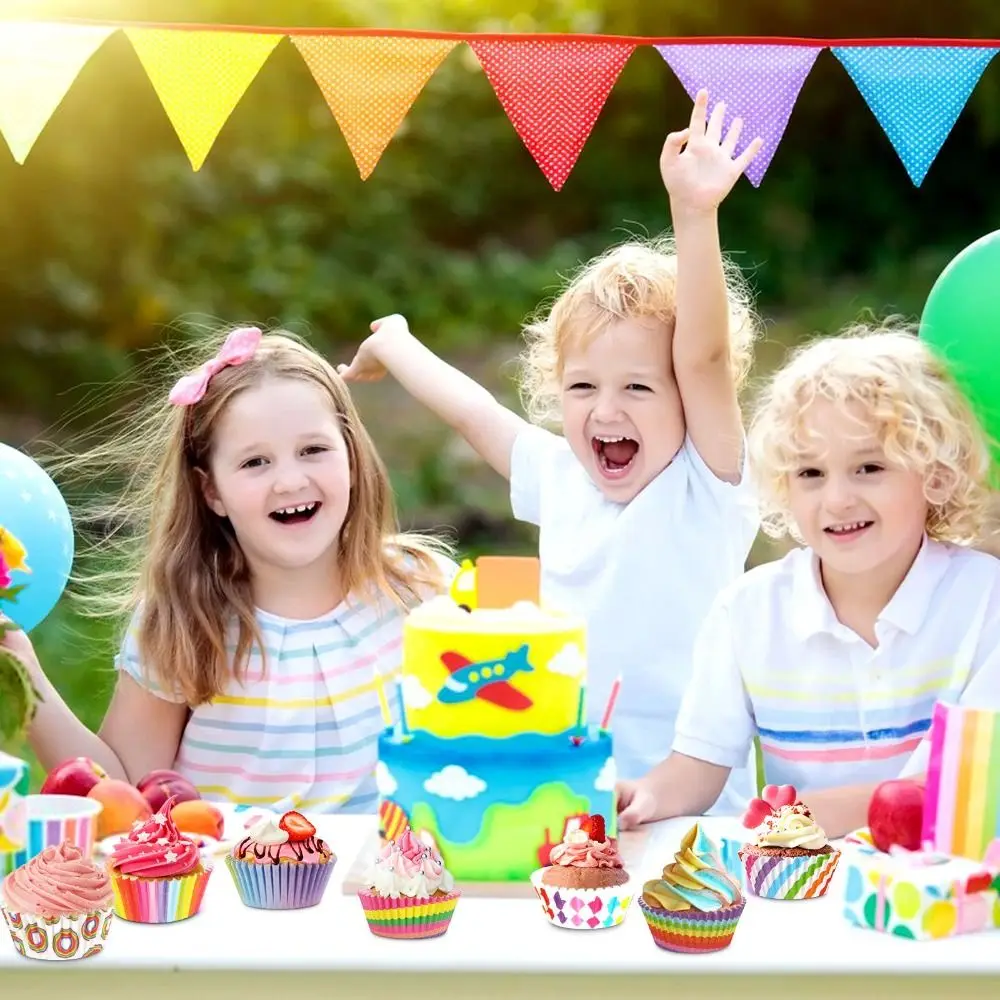 100 шт. цветных формочек для кексов, жиронепроницаемая бумага, стандартный размер, пищевые антипригарные формы для выпечки, декор для тортов