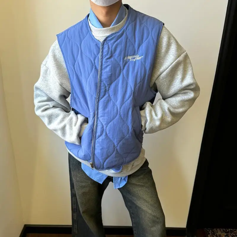 

Новое поступление 2025, мужской и женский винтажный хлопковый жилет в американском стиле, облегающая многослойная верхняя одежда без рукавов, куртка на осень-зиму