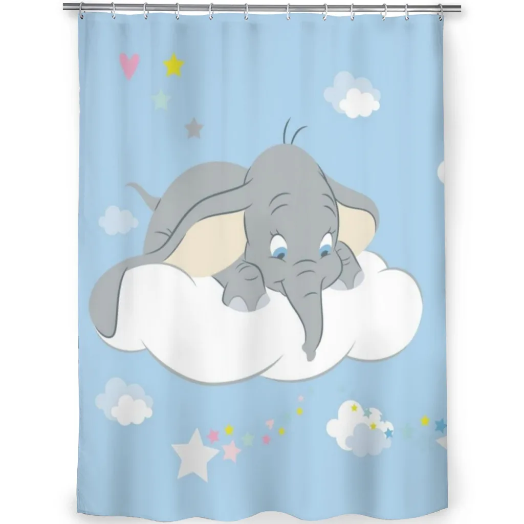 Dumbo Shower Curtains Waterproof For Bathroom Mildew-proof partition curtain With Hook