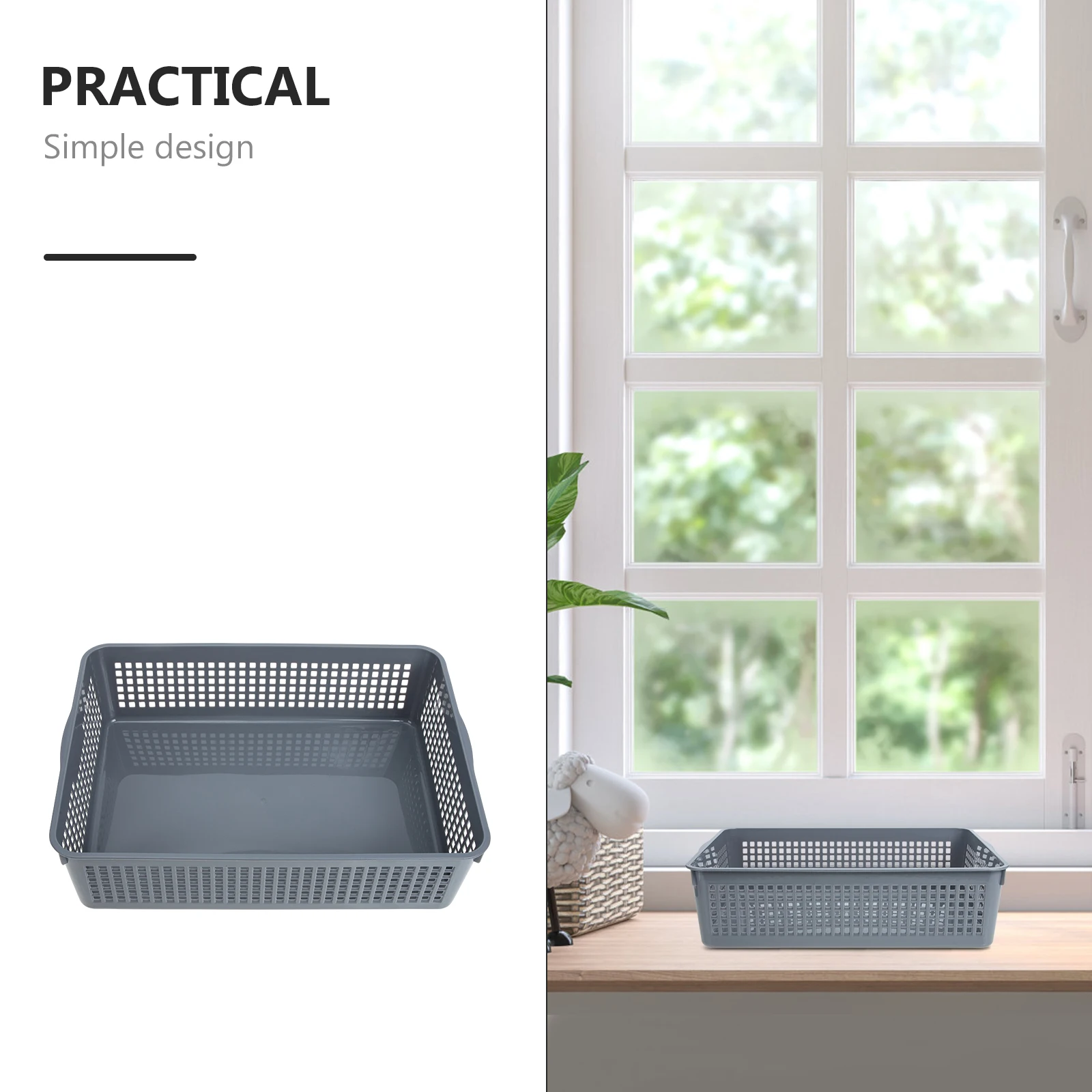 

3pcs Rectangle Storage Boxes Strong Multifunctional Desktop Sundry Basket For Cosmetics Snacks Office Supplies Boxes