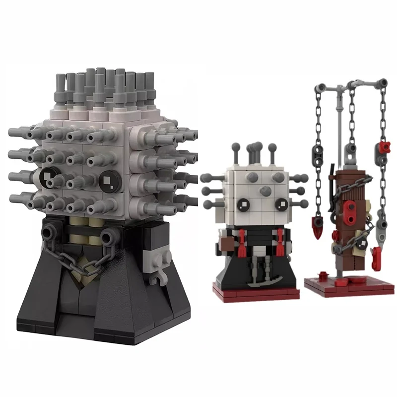 

MOC фигурки ужасов «Восставший из ада», модель строительных блоков с набором головок для ногтей, рождественские детские кирпичные игрушки, подарки на Хэллоуин