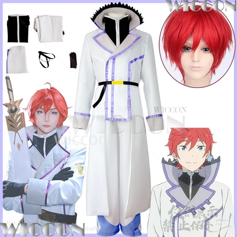 Anime Re Life In A Different World From Zero Cosplay Reinhard Van Astrea Costume Uniform Red Wig Halloween Man Outfit Customized