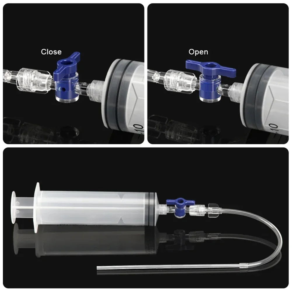 حقنة حاقن الإطارات بدون أنبوب 60 مللي لأداة مانع التسرب السائل للدراجة الجبلية/الطرق مع مزيل أساسي لصمام بريستا