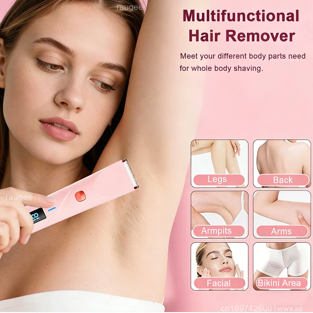 Electric Shaver for Woman Rechargeable Double Head Razor Bikini Trimmer Facial Mustache Hair Remover Body Leg Underarm Shaver