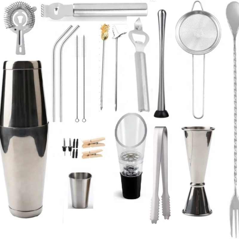 

23 Hot Sale Matte Black Stainless Steel Cocktail Shaker Set