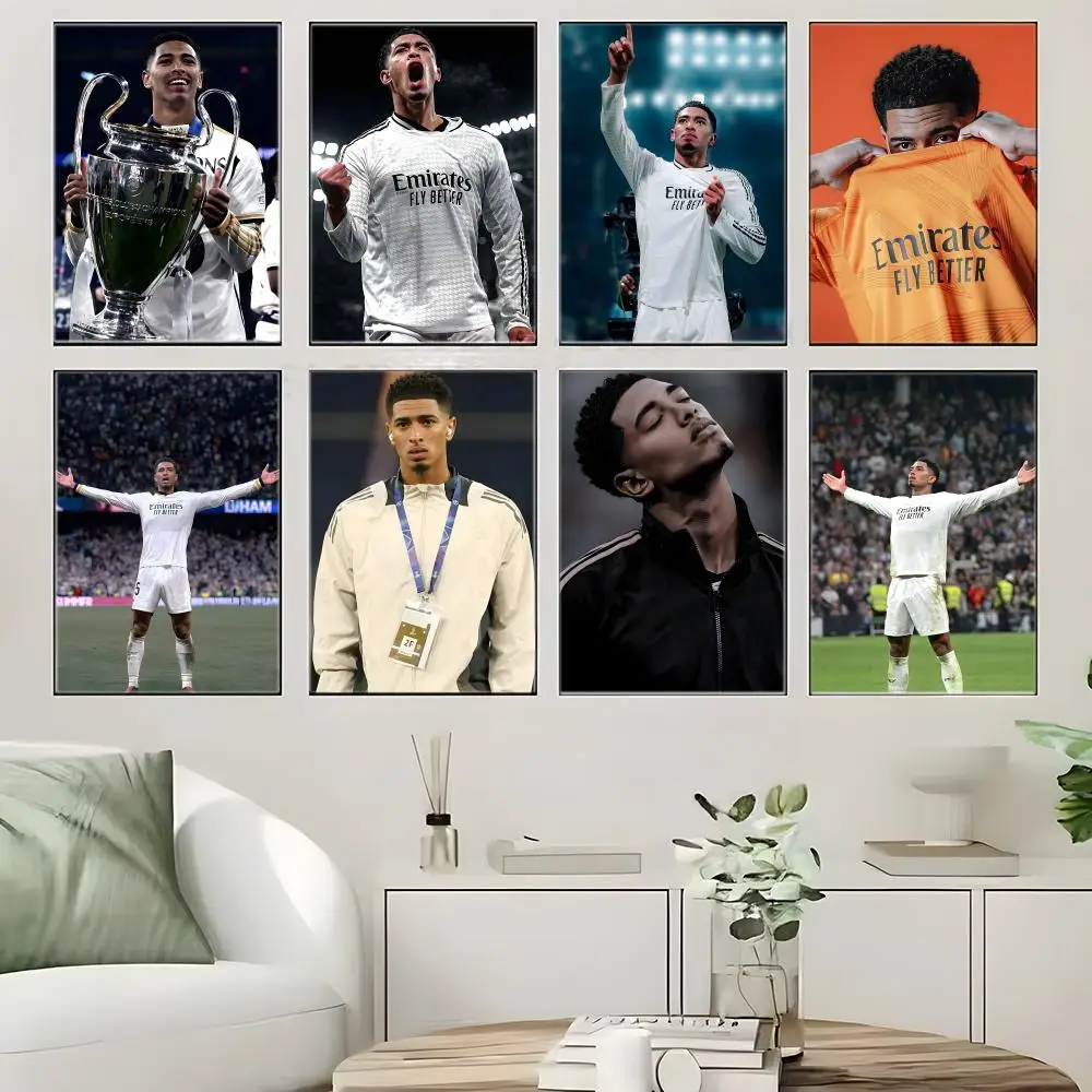 Footballer J-Jude Bellingham Poster  Self-adhesive Art Waterproof Paper Sticker Coffee House Bar Room Wall Decor
