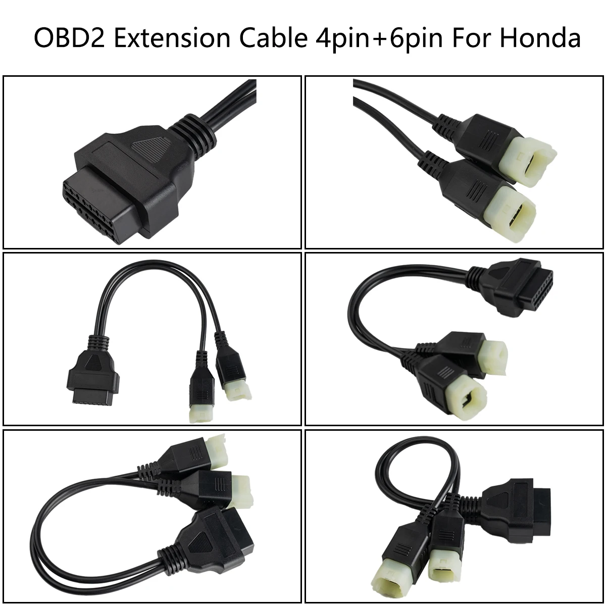 2 in1 OBD2 Adapter for Harley/Yamaha/Suzuki/Honda Motorcycle 6Pin 4Pin 3Pin Diagnostic Scanner Connector OBD Extension Cable