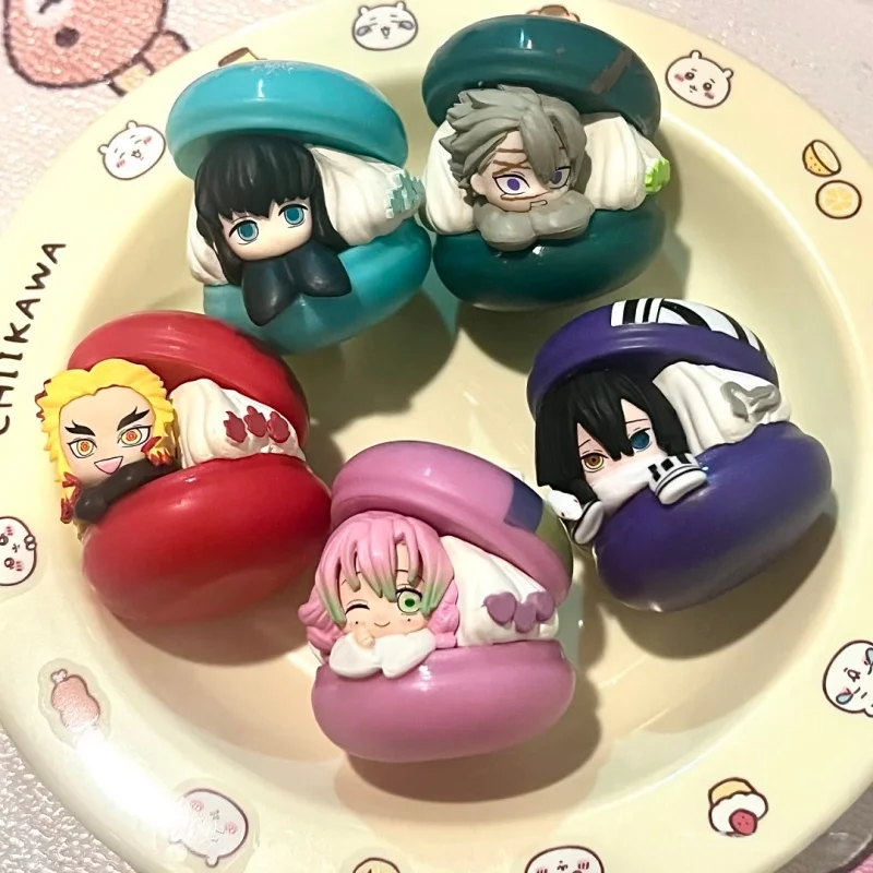 

Genuine Bandai Gashapon Anime Demon Slayer Kimetsu No Yaiba Tokitou Muichirou Kyoujurou Mitsuri Obanai Sanemi Macaron Toys Gifts