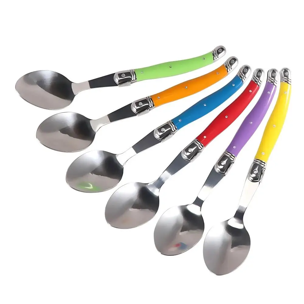 Laguiole Teaspoon set Mini Small Coffee Spoons Ice Tea Spoon Stainless Steel Stirring Dessert Scoop Flatware 6\'\' 15.5cm 4-10pcs