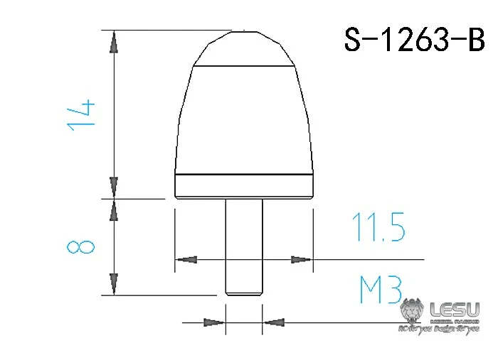 RC 1/14 Kabine 1 Teil Rotierendes Warnlicht LED A Spannung 3V für Tamiya Hydraulikbagger Lader Muldenkipper DIY-Teile – Detail 5