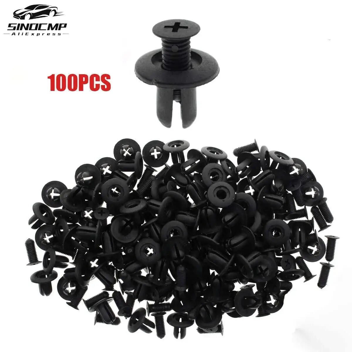 

100Pcs Bumper Push Type Clips 86590-28000 0G032-50037 For Veloster Fender Retainer Fastener Kia Amanti Optima Sedona