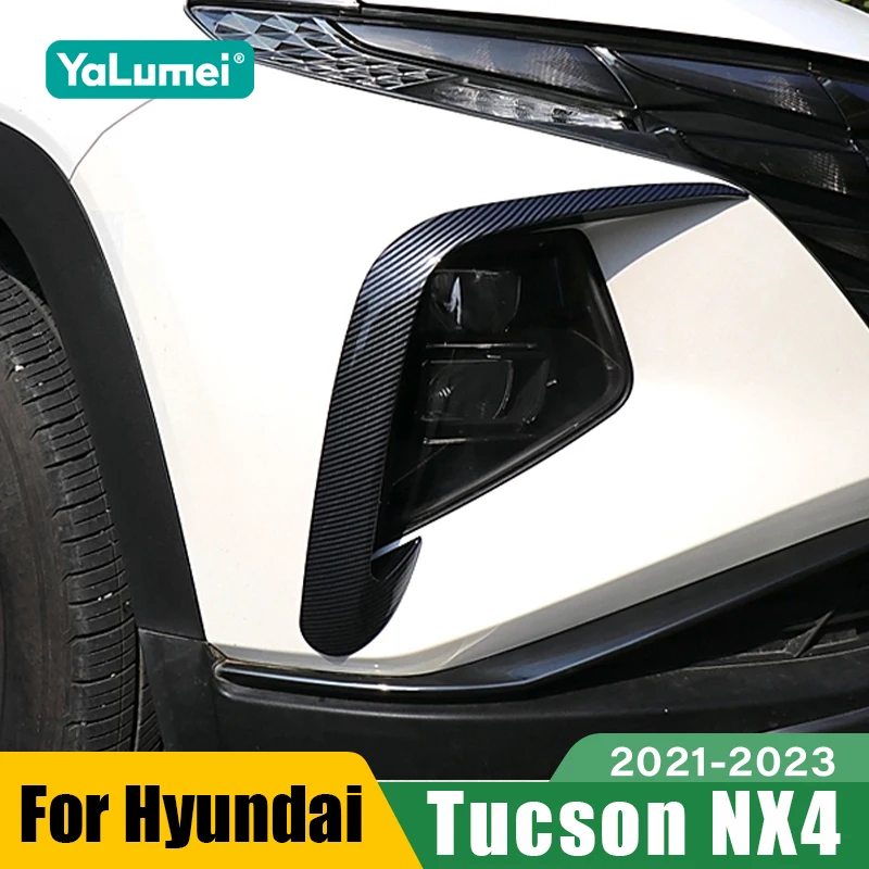 

For Hyundai Tucson NX4 2021 2022 2023 Hybrid N Line Car Front Fog Lamp Eyebrow Trim Cover Exterior Accessories