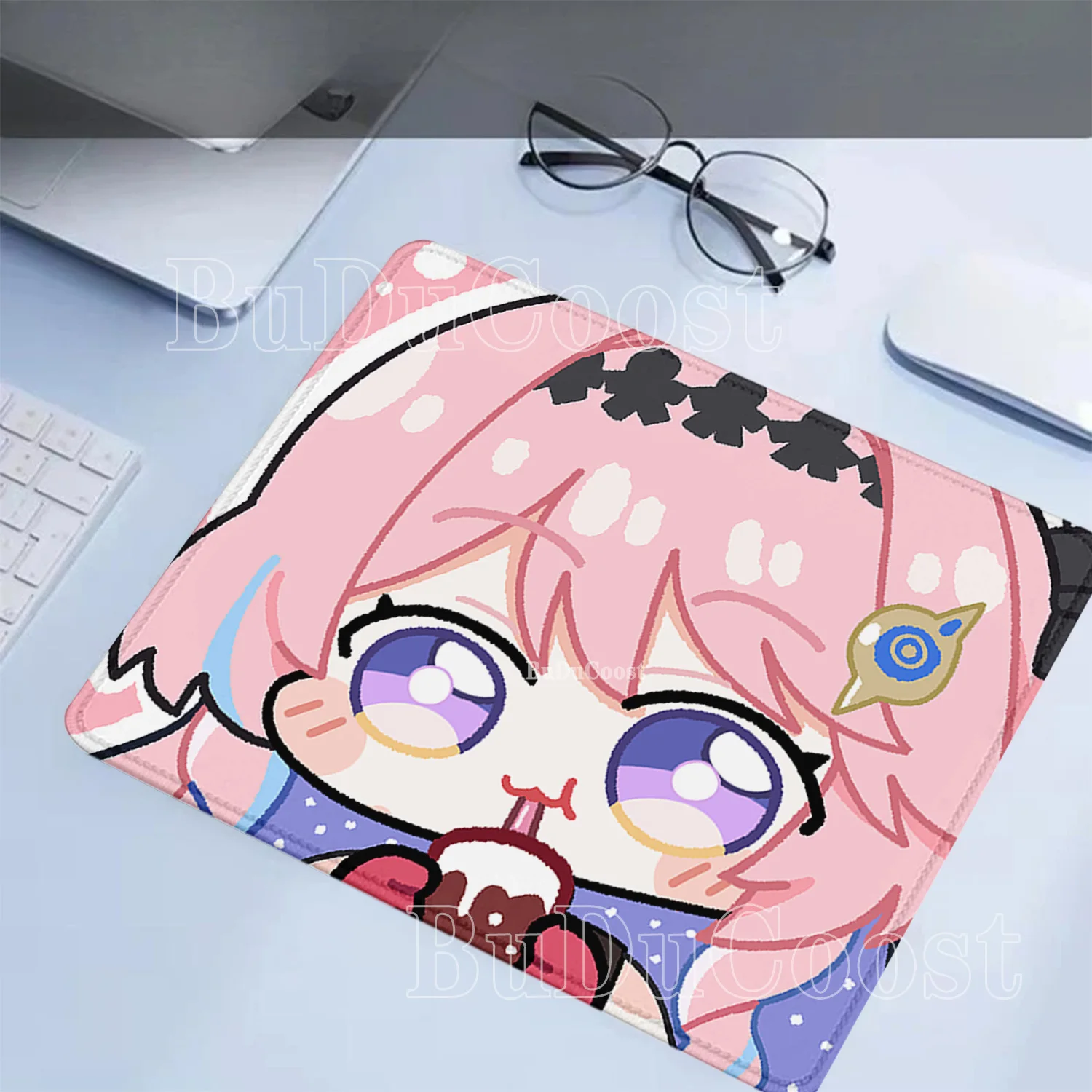 Wuthering Waves Denia Goofy ahh big head small size Mousepad Kawaii Anime Girl Keyboard Mouse Pad overlock HD printing Desk Mat