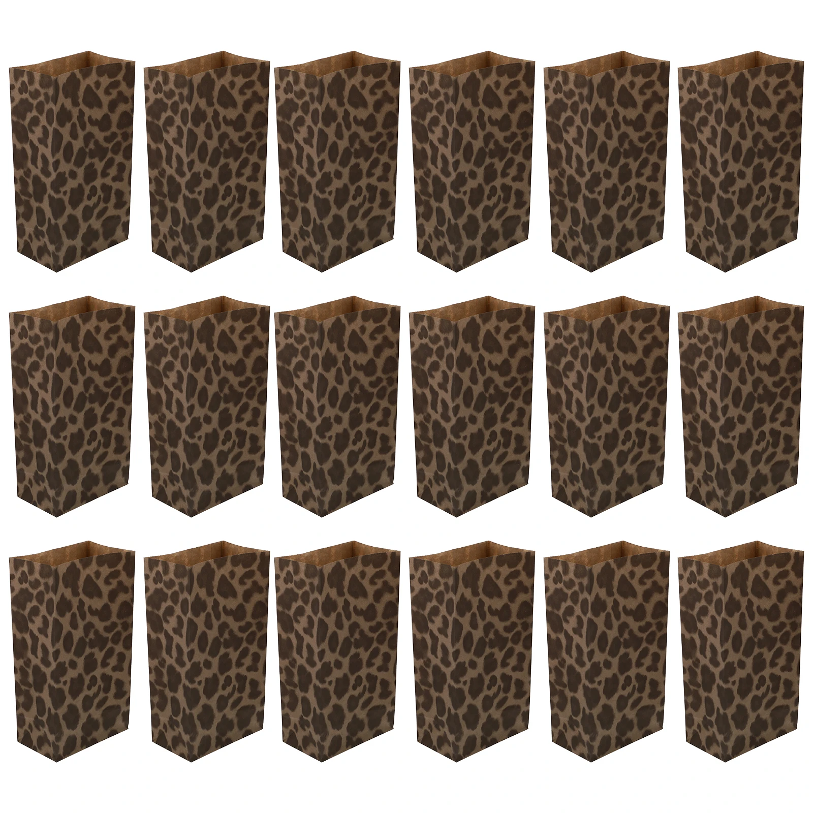 

50pcs Leopard Print Paper Bags Christmas Wrapping Gift Storage Bags Snack Packaging Holiday Durable Food Grade