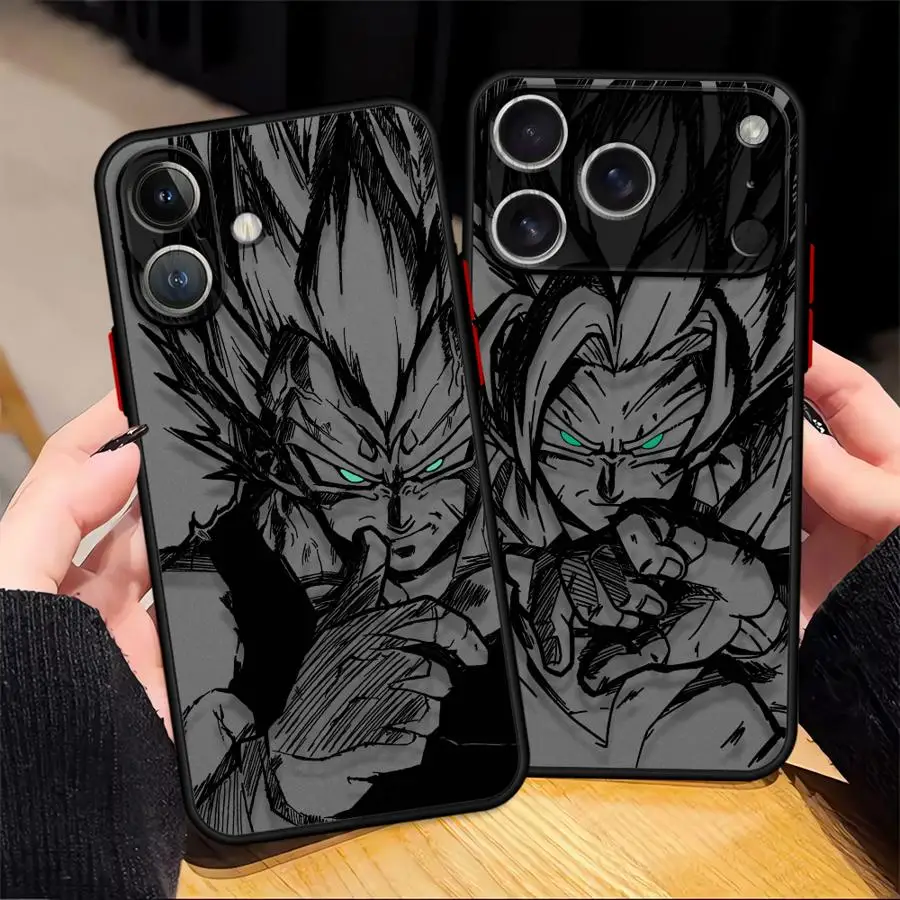 Funda para iPhone 17 Pro Max 15 XS XR 11 Air 16 Plus 7 8 SE 14 13 Mini 12, Carcasa Trasera con Diseño de Dragon Ball Goku Vegeta