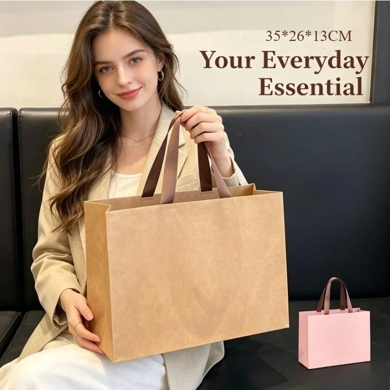 stylish-high-grade-paper-bag-sturdy-portable-handbag-ideal-for-women's-garment-store-packaging