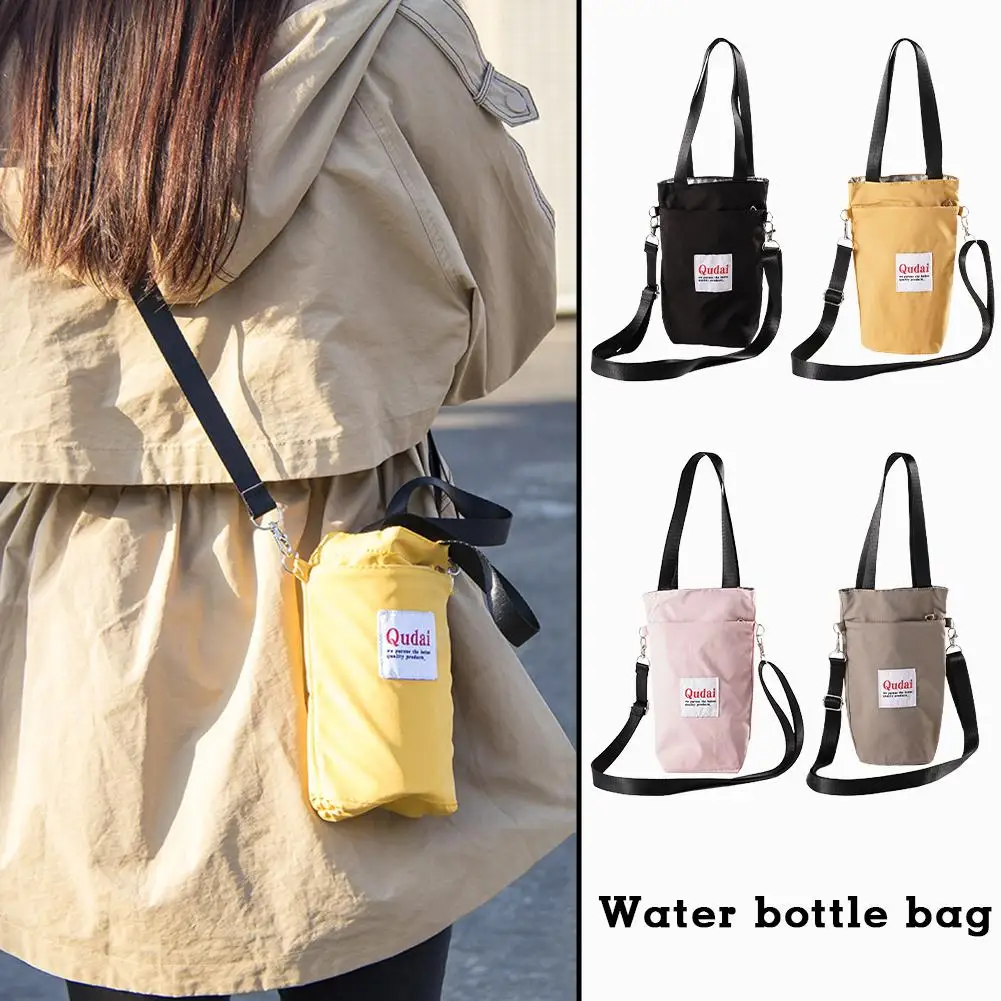 Water Bottle Storage Bag Tumbler Case Holder Bag Canvas Portable Mug Holder Sleeve Cover With Strap Insulator Cup Sleeve Bags