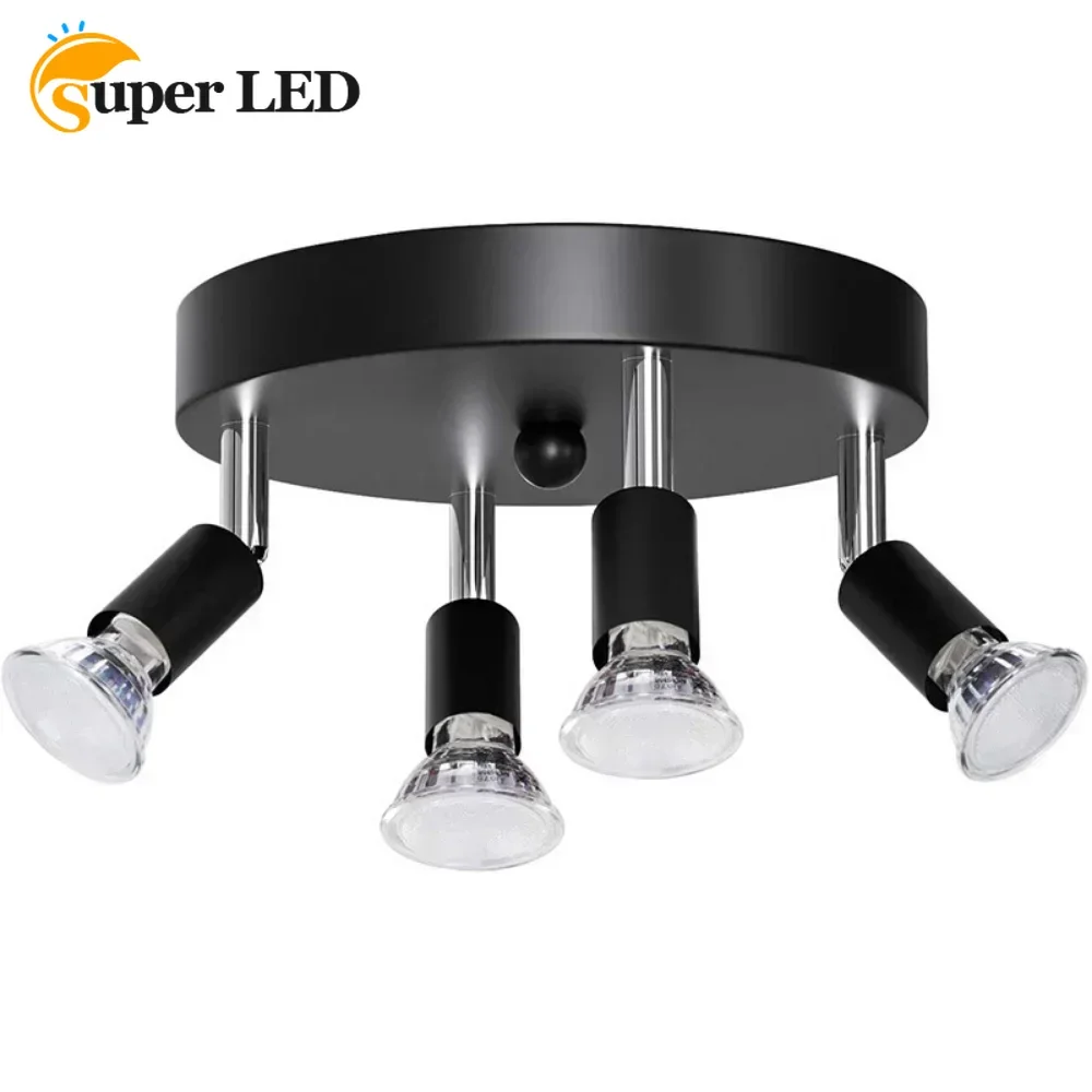 

Modern Rotatable 2/3/4 Way Ceiling Light Angle Adjustable GU10 LED Bulbs Bar Lamp Wall Sconces Kitchen Living Room Spot Lighting