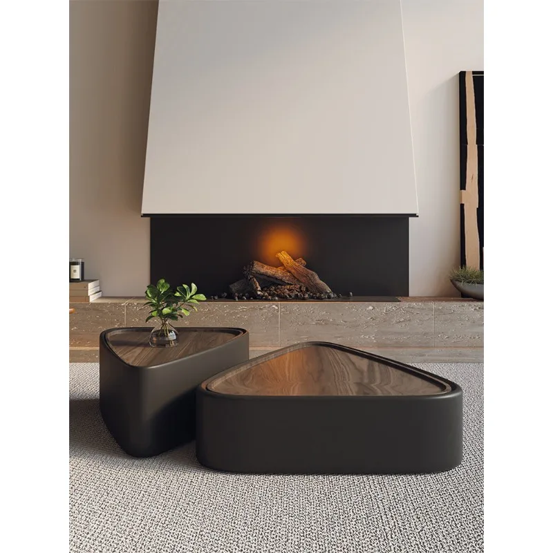 

Coffee table living room household small apartment Italian light luxury high sense black personality creative size combination