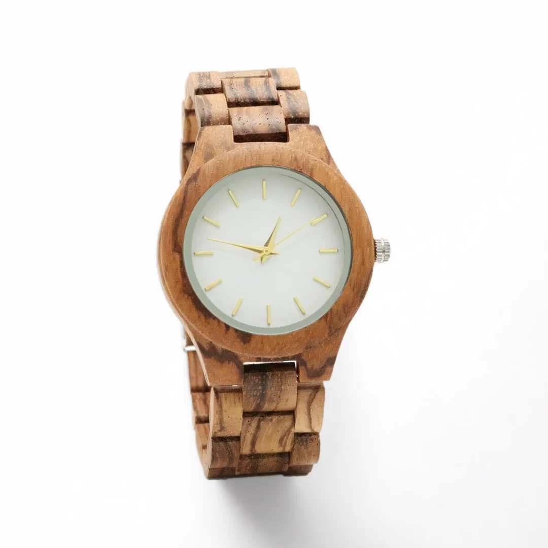 Fashion Wood Wrist Watches For Women Gold Watch Luxury Casual Simulated Diamond Dial Anniversary Personalized Gifts for Ladies