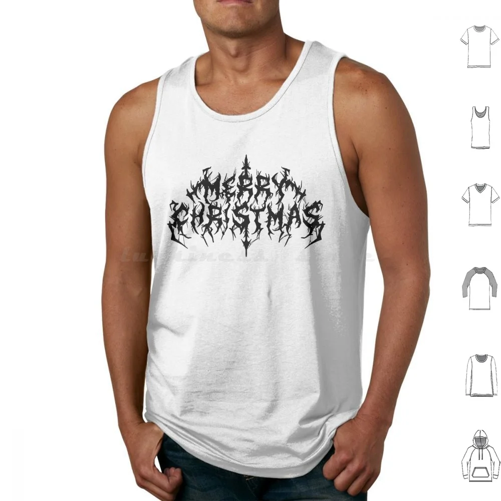 

Black Metal Christmas Tank Tops Vest Sleeveless Merry Christmas Christmas Holiday Holiday Season Black Metal Heavy