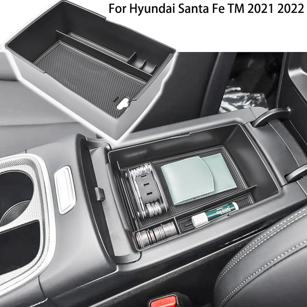 For Hyundai Santa Fe TM 2021 2022 2023 Accessories Console Box Organizing Boxes Coin Storage Holder Center Console Organizer